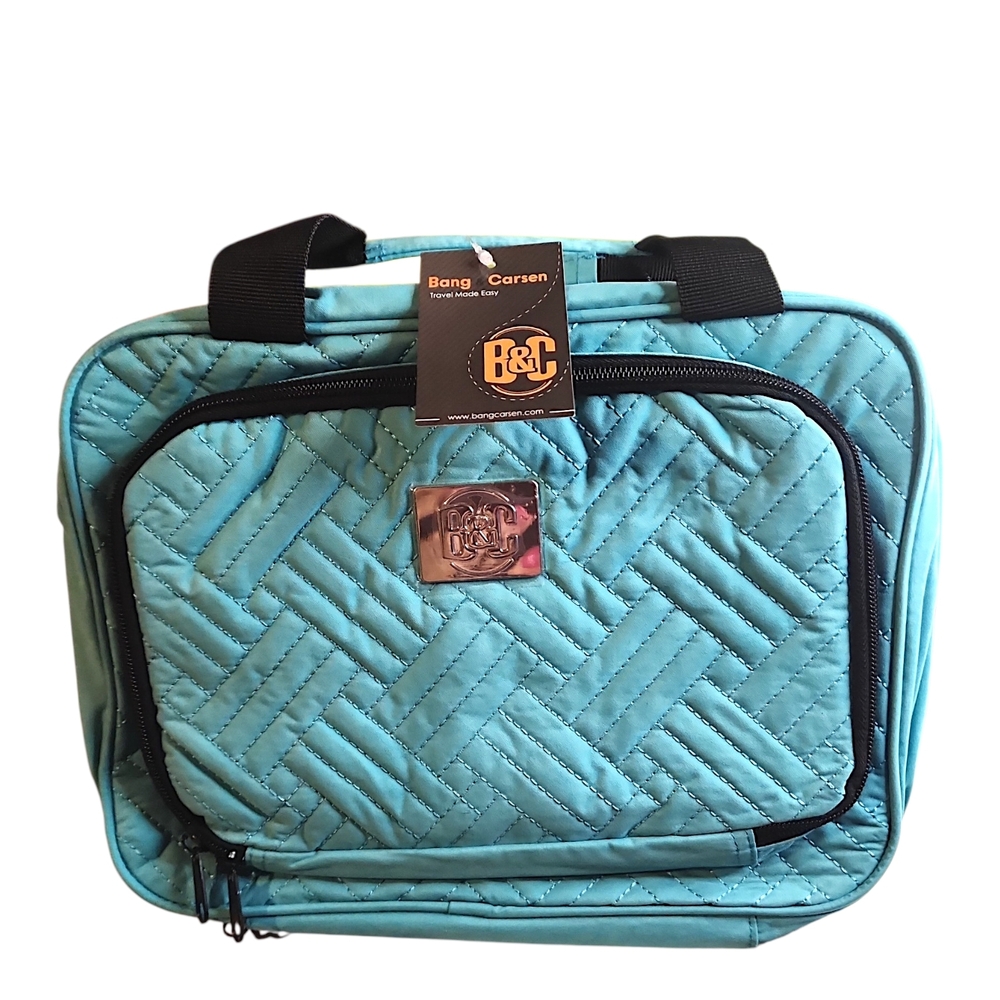 Bang & Carsen Blue Quilted Cosmetic/Travel Bag NWT